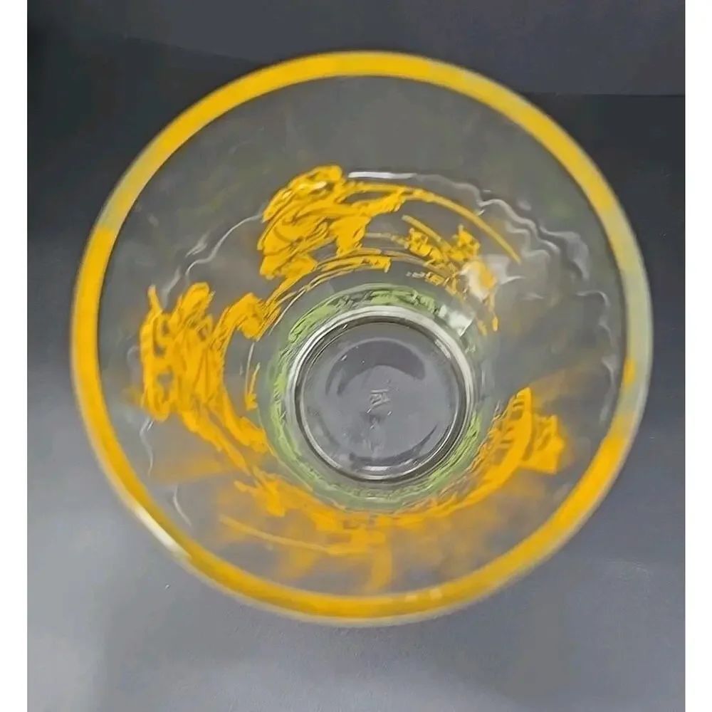 Vintage Davy Crockett Glass Yellow Tumbler Approx. Size: 5-1/2